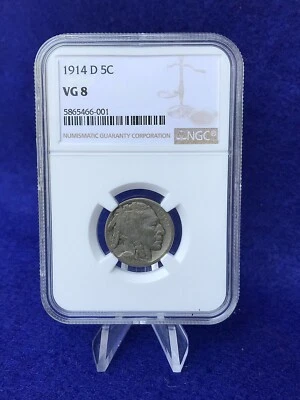 1914-D  BUFFALO NICKEL 5C *NGC VG8 Very Good* "Tougher Coin" - Image 1 of 4