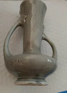 Vintage 8" Doppelhenkel Vase #201 USA bläulich grau - Bild 1 von 4