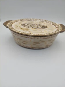 Temptations By Tara Old World Brown Casserole Baking Dish 1.5 QT With Hot Plate - Picture 1 of 4