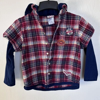 Disney Store Cars Lightning McQueen Camisa Manga Larga Franela con Capucha, Algodón Foto 1 de 4