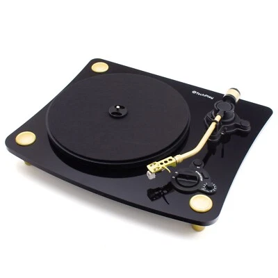 TECHPLAY RECORD PLAYER TURNTABLE BLUETOOTH BROADCAST AT3600L NEEDLE GHOST BLACK - Image 1 of 2