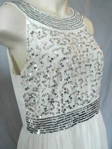 Kleid Pailetten Sommer Weiß 40 / 38 M - Bild 1 von 8