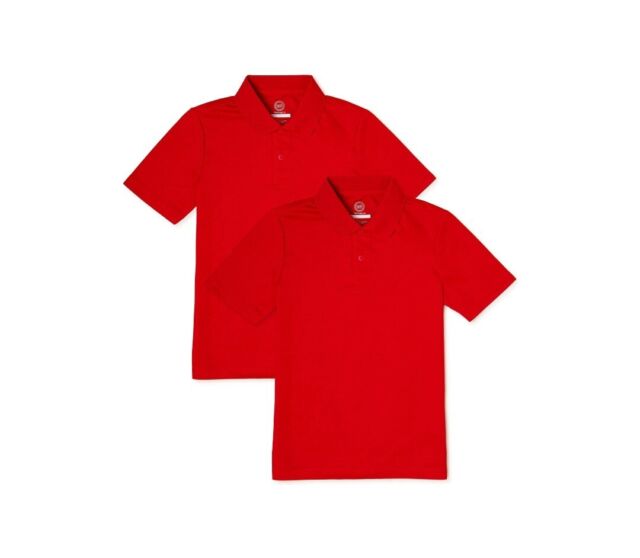 Camiseta Tipo Polo Corte Escolar P/ Niña Roja Talla 14/16