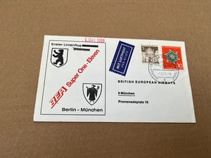 BEA Flown cover 1st Berlin Munich by super 1-11 1/12/68 - Picture 1 of 2