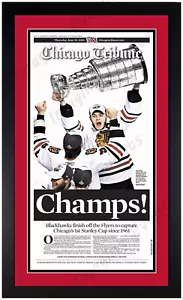Chicago Blackhawks Stanley Cup Champions 2010 ¡Impresión de periódico mate y enmarcada! - Imagen 1 de 1