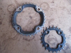 Paar Shimano Deore XT 9-Gang Kettenringe 22/32 (4520) - Bild 1 von 8