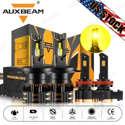 For Suzuki Aerio 2002-2007 CANBUS LED Headlight High Low 6000K+ Fog Light Yellow - Image 1 of 4