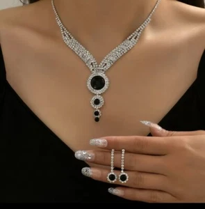 Brautschmuck Collier Und Ohrringe Straß - Bild 1 von 3