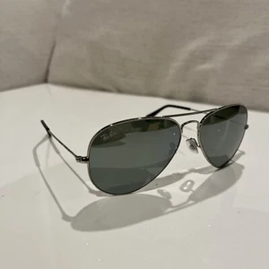 Occhiali da sole Ray-Ban RB 3025 W3277 Aviator grandi metallo argento G-15 58-14 Italia - Foto 1 di 6