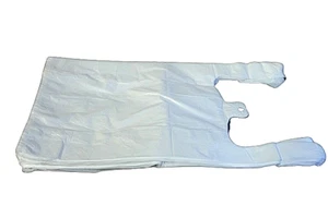 100 plastiktüten Weiss Tragetasche Einkaufstasche Plastik  Tasche Tüte Beutel  - Bild 1 von 1