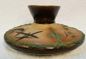 Vintage Betty Selby Native American Pottery Vase Hand Painted Green Textured - Imagen 1 de 6