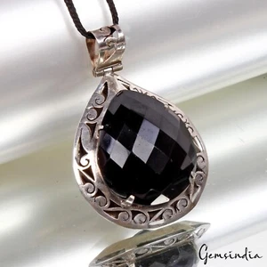 Enorme colgante de plata 925 hecho a mano de cuarzo ahumado marrón natural de 30,20 gramos - Imagen 1 de 7