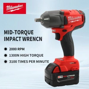 Milwaukee 18v Cordless Impact Wrench - Mid Torque, High Speed Car Repair Tool - Picture 1 of 24