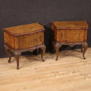 Pair of night stands vintage 2 furniture bedside tables 50s design modern 900 - Picture 1 of 12