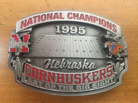 1995 Nebraska Corhuskers National Champions Belt Buckle NU Florida Display ONLY Cover