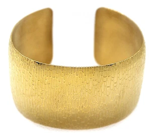 GOLD-TONE Over Stainless Steel Textured DSG CUFF BRACELET Size 7 NEW! - Picture 1 of 4