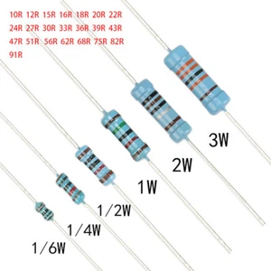 1/6W 1/4W 1/2W 1W 2W 3W Metal Film Resistor ±1% Range of Values 10Ω to 91Ω - Picture 1 of 2
