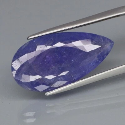 Piedra preciosa suelta Tanzania azul púrpura natural de 11,39 quilates con forma de pera Se VD Foto 1 de 2