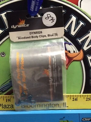 Dynamite DYN5526 Aluminum Anodized Body Clips Blue{8pc}NewInPack 🇺🇸Shipped - Image 1 of 2