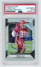 TYREEK HILL Signed 2016 Panini Prizm ROOKIE Football Card + PSA Auto