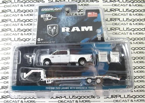 2019 Greenlight 1:64 MiJo Hitch & Tow White 2018 RAM 3500 LARAMIE mit Schwanenhals - Bild 1 von 7