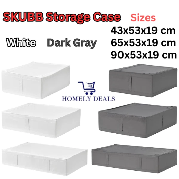 IKEA SKUBB Aufbewahrungsbox Koffer weiß oder dunkelgrau - 43/65/90x53x19cm Unterbettbox - Bild 1 von 1