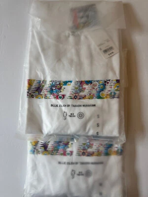 Camiseta blanca Uniqlo Billie Eilish x Takashi Murakami de algodón cuadrado para mujer Foto 1 de 2