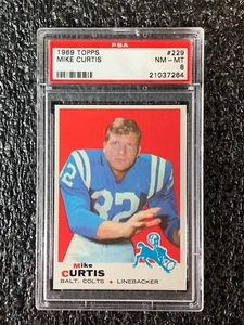 1969 Topps Football #229 Mike Curtis PSA 8 - Picture 1 of 2