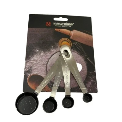 Juego de cuchara medidora negra con especificaciones blancas Master Class ¡NUEVO CON ETIQUETAS! Foto 1 de 3