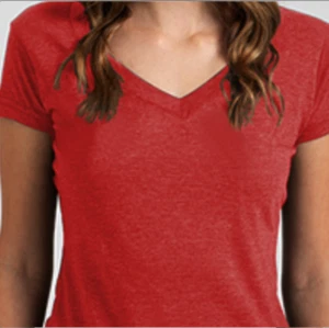 MEDIUM LADIES Top TShirt POLY/COTTON TULTEX SUBLIMATION BLANK TEES HEATHER RED - Picture 1 of 1