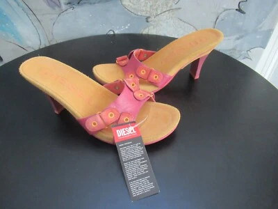 NUEVO DE COLECCIÓN DIESEL LUNA CUERO MULA TOBOGÁN MUJER TACONES TALLA 6 1/2 Foto 1 de 4