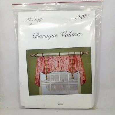 M'Fay Patterns Baroque Valance Pattern #9292-Window Treatment-2006-Uncut F/F - Image 1 of 4
