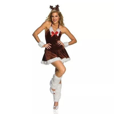 Sexy Christmas Festive Female Reindeer Adult Costume - Image 1 of 4