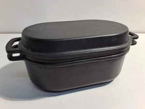 Vintage Lauffer Oval Black Cast Iron Dutch Oven and Lid 250 x 155 x 90 mm - Picture 1 of 7