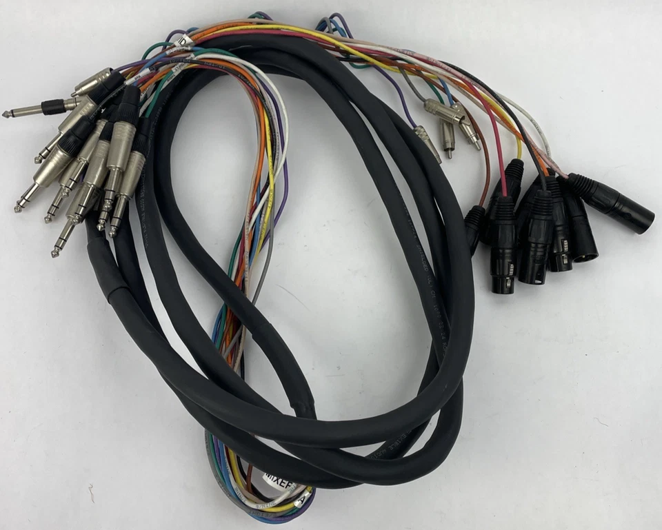 12 Channel Male 1/4" Phone to 3-Pin Neutrik XLR Black Female Male Snake Cable ** - Image 1 of 4