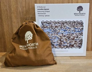 Wentworth Wooden Jigsaw Puzzle 183 Piece Irregular Edge Whimsy Pieces "The Herd" - Picture 1 of 13
