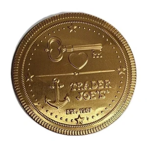 Trader Joe's 3,17 oz MILCHSCHOKOLADE JUMBO-MÜNZE saisonales Geld ** BB 4/2027 ** - Bild 1 von 2