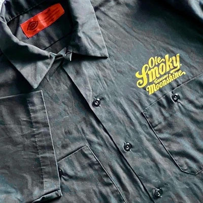 Camisa de Trabajo Dickies Ole Smoky Moonshine M Abotonada Manga Corta Gráfico Recuerdo Foto 1 de 4