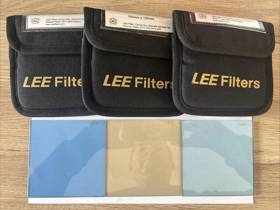 Lee Filter 3er Set 100mm x 100mm. 80D, 81B, 82B+ Beutel geöffnet nie benutzt neuwertig - Bild 1 von 1