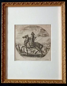 Stefano Della Bella Original Etching 1640 “Coloured Man on Horseback” Paris COA - Picture 1 of 18