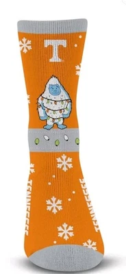 NEW  MENS "FOR BARE FEET"  CREW SOCKS  Tennesse Volunteers Sweater YETI LG 10-13 - Image 1 of 4
