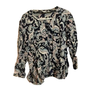 Vintage Blouse Womens Tunic Top Size 10 Multicoloured Indian Boho Paisley Hippie - Picture 1 of 10