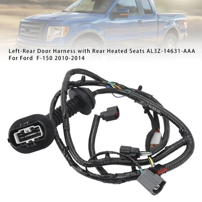 🚀Left-Rear Door Harness with Rear Heated Seats AL3Z-14631-AAA For Ford  F-150 Foto 1 de 4