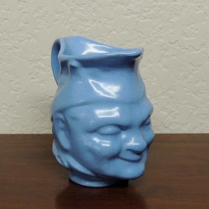 Vintage Blue Pottery Head Vase Mug Pitcher Vase California? Signed - Picture 1 of 8
