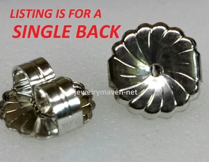 SINGLE 9.4mm Jumbo LARGE Heavy PLATINUM Monster Earring Friction Push Back Nut - Picture 1 of 7