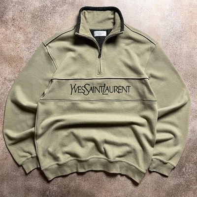 ⭐ Sudadera YSL Yves Saint Laurent Vintage Años 90 1\3 Cremallera Beige Dinero Antiguo L Para Hombres Foto 1 de 4