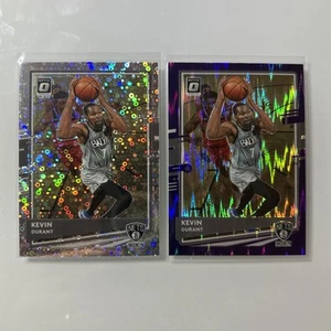 (2) Purple Disco Prizm π₯ Kevin Durant 2020-21 Panini Optic #136 πͺ© Shock - Picture 1 of 5