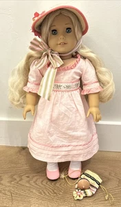 American Girl Caroline With Full Meet Outfit With Hat, Purse & Toy Top - Picture 1 of 13