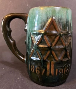 Blue Mountain Pottery Canadian BMP Canada Centennial Mug 1867-1967 Green Drip - Picture 1 of 9