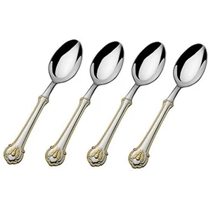 Wallace Napoleon Bee Gold Accent 18/10 Stainless Steel Teaspoon (Set of Four) - Picture 1 of 4